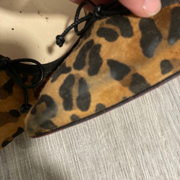 Christian Louboutin Leopard Print Flats with Black Trim size 38.5